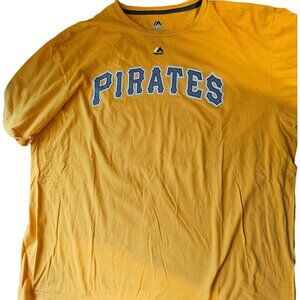 Majestic Pirates Polanco #25 T-Shirt Men 2XL 100% Cotton Yellow Fan Shirt